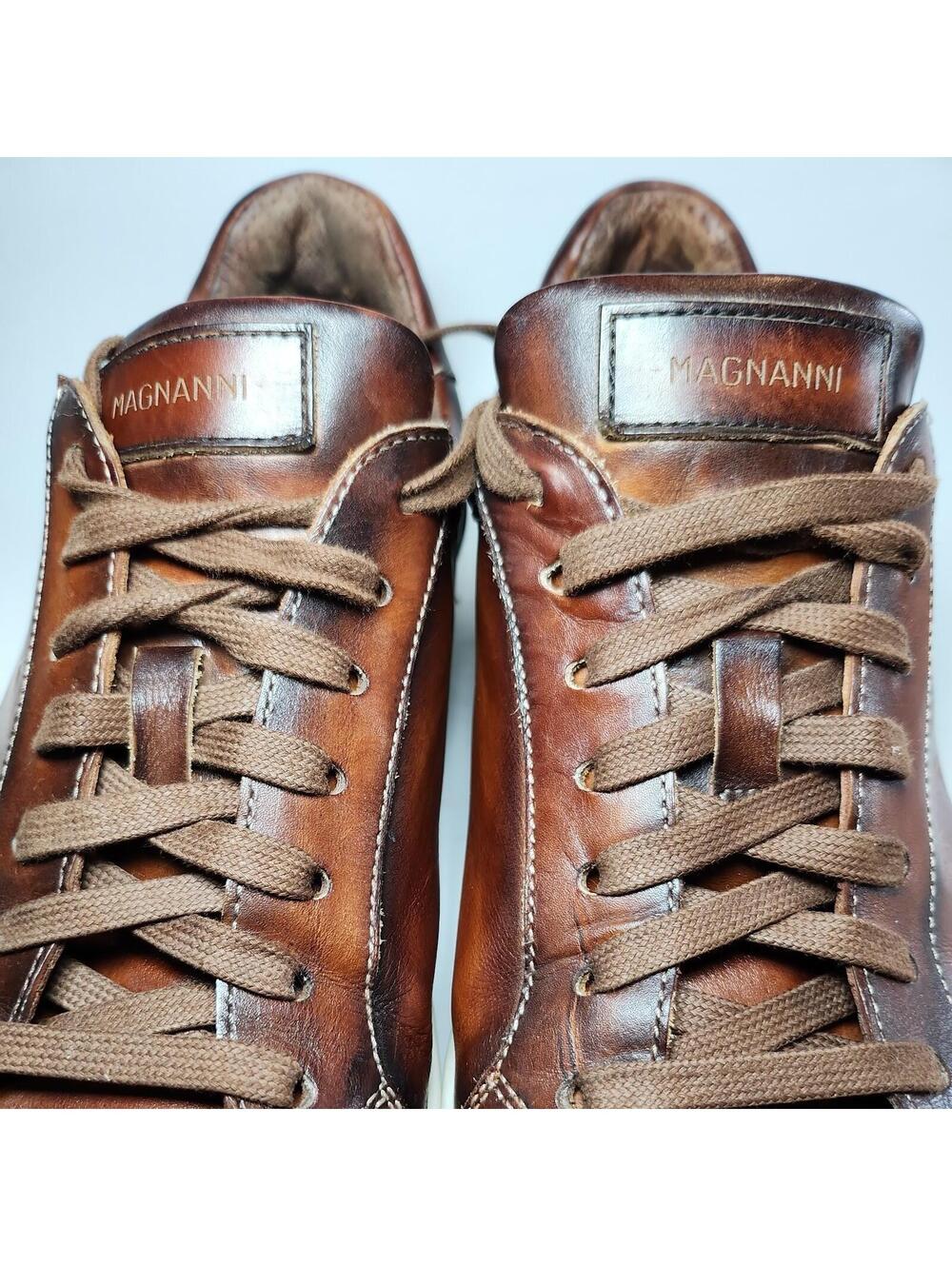 Magnanni Costa Lo Men’s Sneakers Red Burgundy Lace Up Leather Portugal Sz 10.5 - Picture 8 of 9